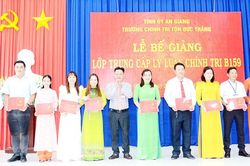 Trường Chính trị Tôn Đức Thắng bế giảng lớp Trung cấp Lý luận chính trị B159