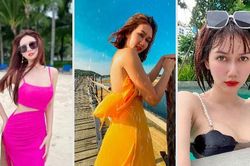 Tình cũ Đình Tú lên đồ đi biển, ngỡ ngàng vóc dáng bà mẹ một con
