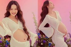 Bà bầu Minh Hằng rạng rỡ trong ngày sinh nhật