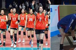 'Khủng long' Thanh Thúy còng lưng, chùn gối để trả lời phỏng vấn, đúng là cao quá cũng khổ