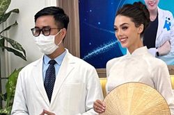 Vợ Bùi Tiến Dũng nền nã trong trang phục áo dài truyền thống, nhan sắc gái một con trông mòn con mắt