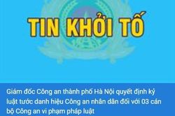 Giám đốc CATP Hà Nội quyết định kỷ luật tước danh hiệu CAND đối với 3 cán bộ Công an vi phạm pháp luật