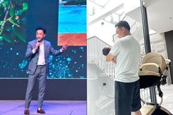 Hình ảnh đối lập của Cường Đô la: Sáng làm Chủ tịch, chiều làm ông bố bỉm sữa