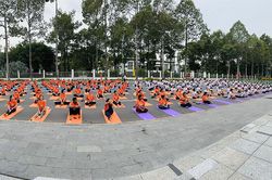 Ngày Quốc tế Yoga 'Một thế giới một sức khỏe chung' tại Đồng Tháp