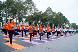 Hơn 500 người tham gia đồng diễn Ngày Quốc tế Yoga lần thứ 9 tại Đồng Tháp năm 2023