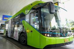 Nội Bài vận hành xe bus điện phục vụ khách nối chuyến