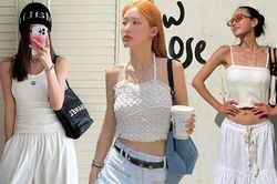 9 set đồ trắng vừa xinh vừa mát rượi của con gái châu Á tuần qua