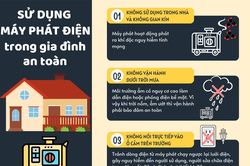 Infographic - Những điều cần biết để sử dụng máy phát điện trong gia đình an toàn