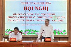 Khánh Hòa: Hội nghị giao ban, phòng, chống tham nhũng, tiêu cực