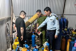 Phát hiện kho san chiết khí cười có bảo vệ trông vòng ngoài