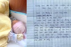 Bé trai 10 ngày tuổi bị bỏ rơi trước cửa chùa cùng lá thư