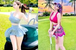 Mê đắm nữ thần sân golf mặc cực 'cháy' khoe body siêu phẩm
