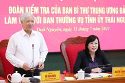 Đoàn kiểm tra của Ban Bí thư Trung ương làm việc tại Thái Nguyên