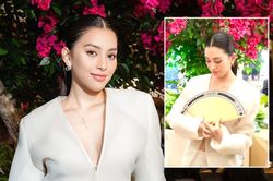 Tiểu Vy liên tục che chắn vì sợ lộ 'gò bồng đảo' gợi cảm