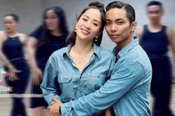Bầu bí vượt mặt, Khánh Thi vẫn đứng lớp dạy nhảy cho Phan Hiển đi thi quốc tế