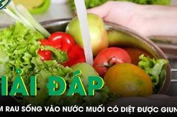 Ngâm rau sống vào nước muối có diệt được giun sán?