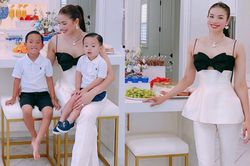 Phạm Hương tổ chức sinh nhật cho quý tử, vóc dáng mẹ bỉm khiến dân tình trầm trồ