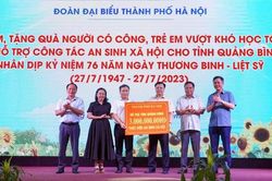 Thành phố Hà Nội hỗ trợ an sinh xã hội cho tỉnh Quảng Bình gần 3,4 tỷ đồng