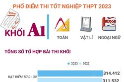 Phổ điểm thi tốt nghiệp THPT 2023 khối A1 (Toán, Vật lí, Ngoại ngữ)