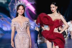 Netizen đòi 'giải cứu' Mai Phương vì váy final-walk lép vế trước Bảo Ngọc
