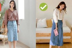 Chân váy denim tuy đẹp nhưng nếu phối không khéo nàng dễ bị chê già