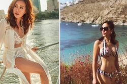 Thời trang đi biển 'bất ổn' của Hoa hậu vừa ly hôn chồng thứ tư
