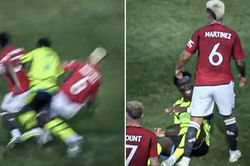 MU và Arsenal đá giao hữu, Martinez vẫn khiến CĐV phát hoảng khi vào bóng cực rát với Saka
