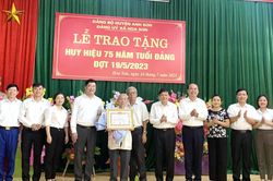 Trao tặng Huy hiệu 75 năm tuổi Đảng cho các đảng viên tại Anh Sơn