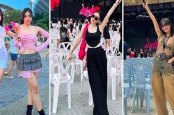 Thời trang đi 'đu' BlackPink: Thùy Tiên - Phương Nga chuẩn 'hồng đen', vợ chồng Diệu Nhi - Anh Tú 'lạc quẻ'