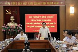 Ban Thường vụ Đảng ủy Khối các cơ quan Trung ương làm việc với với Lãnh đạo Ban và Đảng ủy Ban Kinh tế Trung ương
