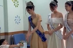 Hoa hậu Ý Nhi bị soi mặc lộng lẫy thăm bệnh nhân, nhưng sự thật khiến dân mạng 'ngã ngửa'