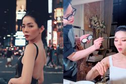 Khoe hậu trường vừa ăn cơm vừa make-up, Lệ Quyên khiến fan lo lắng