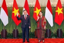 Chủ tịch Quốc hội Vương Đình Huệ hội đàm với Chủ tịch Hạ viện Indonesia
