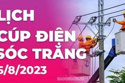 Lịch cúp điện Sóc Trăng hôm nay ngày 5/8/2023