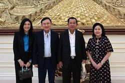 Chùm ảnh: Ông Thaksin, bà Yingluck cùng dự sinh nhật 71 của ông Hun Sen ở Campuchia