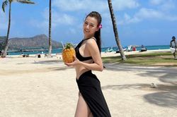 Phương Oanh thả dáng ở Hawaii trong kì trăng mật kéo dài