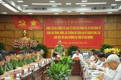 Ban Thường vụ Đảng ủy Công an Trung ương làm việc với Tỉnh ủy Hải Dương