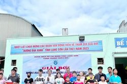 Vận động viên nhí tham gia Đường đua xanh xứ Lạng