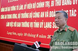 Đại tướng Tô Lâm, Ủy viên Bộ Chính trị, Bộ trưởng Bộ Công an làm việc với Ban Thường vụ Tỉnh ủy