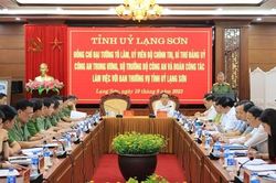 Ban Thường vụ Đảng ủy Công an Trung ương làm việc với Tỉnh ủy Lạng Sơn