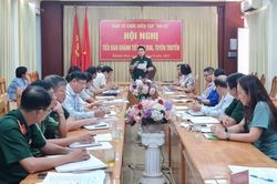 Thống nhất công tác bảo đảm trang trí, khánh tiết, tuyên truyền trong diễn tập