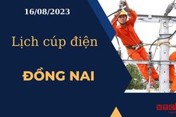 Lịch cúp điện hôm nay ngày 16/08/2023 tại Đồng Nai