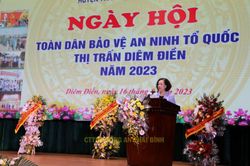 Thường trực Ban Bí thư, Trưởng ban Tổ chức Trung ương Trương Thị Mai dự Ngày hội toàn dân bảo vệ an ninh Tổ quốc tại Thái Thụy, Thái Bình
