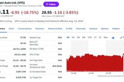 Giảm gần 19% trên sàn Nasdaq, cổ phiếu VinFast vẫn cao hơn giá chào sàn