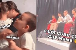 Leon nhà Hồ Ngọc Hà gây cười với biểu cảm hài hước khi chờ mẹ tan làm