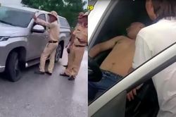Hãi hùng 'thần cồn' điều khiển ôtô đâm đổ cây, lao lên dải phân cách, rồi… ngủ ngon