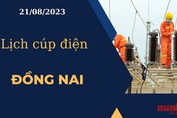 Lịch cúp điện hôm nay ngày 21/08/2023 tại Đồng Nai