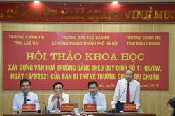 Bàn giải pháp xây dựng ''văn hóa trường đảng'' của trường chính trị chuẩn