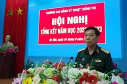 Thiếu tướng Khúc Đăng Tuấn dự bế giảng năm học 2022-2023 Trường Cao đẳng Kỹ thuật Thông tin