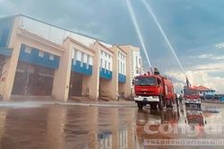 Diễn tập PCCC - CNCH tại chợ đầu mối Bình Điền